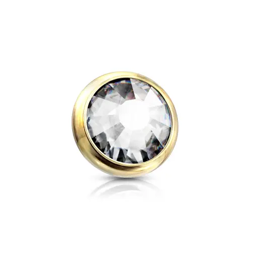 ACCESSOIRE DERMAL TITANE DORE OR FIN AVEC STRASS