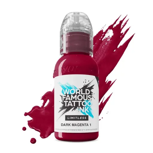 [ki_encre_world_famous_dark_magenta_1-LTDM11-S] World Famous Ink Limitless Dark Magenta 1 - Mélange pour le tatouage encre REACH 30ml