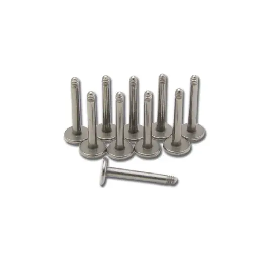 Labret Titane - Lot de 10 labrets pour piercing sans bille disque 4mm