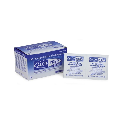 Alco Prep - Lingettes tampons alcoolisees 70% pour la désinfection tattoo et piercing