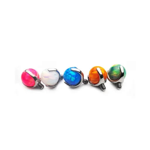 Embout Titane Piercing - Gamme Hand Ink - Embout 02 en titane f136 pour pas de vis interne opale griffe