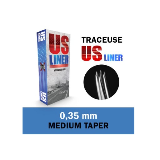 Aiguille pour Tube Us Liner 0.35 mm Medium Taper