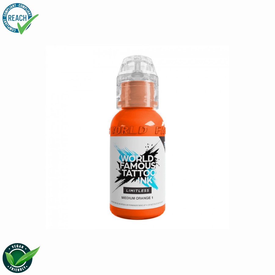 [ki_world_limitless_medium_orange_1-LTMO11] Encre Tattoo Orange - World Famous Ink Limitless  Medium Orange 1 - Melange pour le tatouage encre REACH 30 ml