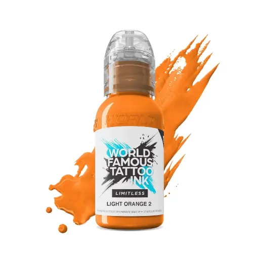 [ki_encre_world_light_orange_2-LTLO21-S] Encre Tattoo Orange - World Famous Ink Limitless Light Orange 2 - Melange pour le tatouage encre REACH 30 ml