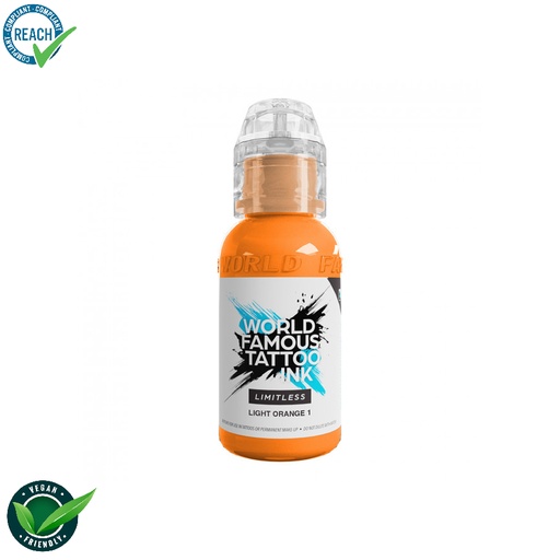 [ki_world_limitless_light_orange_1] World famous ink limitless encre pour le tatouage REACH light orange 1
