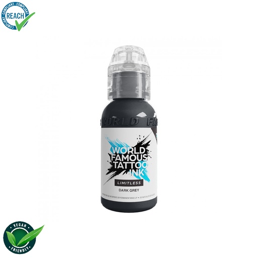 [ki_world_limitless_dark_grey_1] World Famous Ink Limitless  Dark Grey 1 - Mélange pour le tatouage encre REACH 30ml