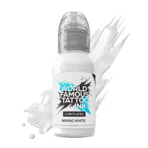 [ki_REACH_encre_world_mixing_white-LTMW1-S "tl_i_b"] Encre Tattoo Blanc - World Famous Ink Limitless Mixing White - Melange pour le tatouage REACH 30ml