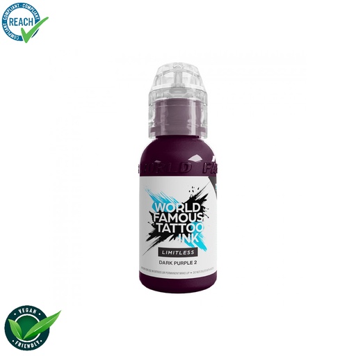 [ki_world_limitless_dark_purple_2] World famous ink limitless encre pour le tatouage REACH dark purple 2