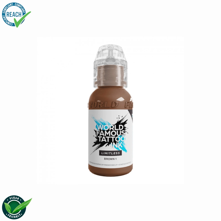 [ki_world_limitless_brown_1] Encre Tattoo Marron - World Famous Tattoo Ink Limitless Brown 1 - Mélange pour le tatouage encre REACH 30ml