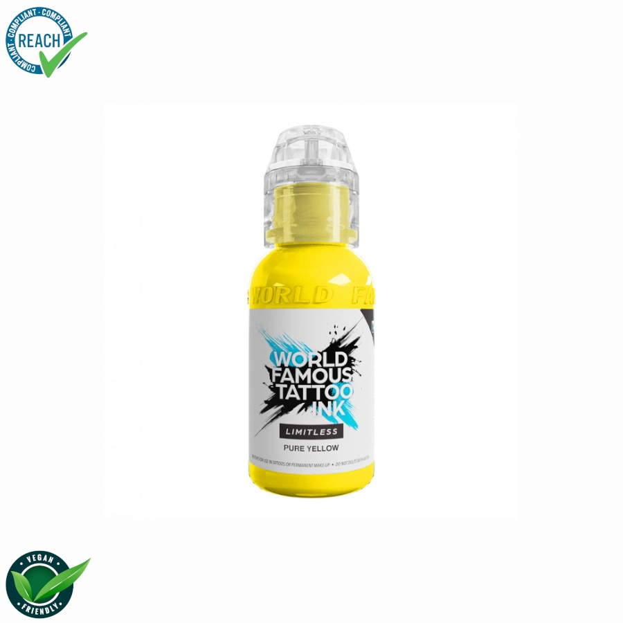 [ki_world_limitless_pure_yellow-LTPY1] Encre Tatouage Jaune - World Famous Ink Limitless Pure Yellow - Melange pour le tatouage encre REACH 30ml