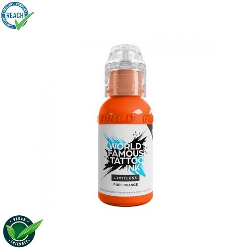 [tl_d_world_limitless_pure_orange] World Famous Ink Limitless Pure Orange - Mélange pour le tatouage encre REACH 30ml