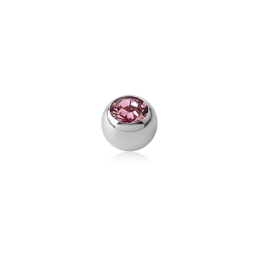 Bille Strass Piercing - Bille en titane avec strass et pas de vis externe