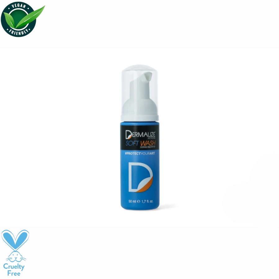 Dermalize Artcare Soft Wash - Mousse nettoyante douce pour peau sensible pendant et après tatouage