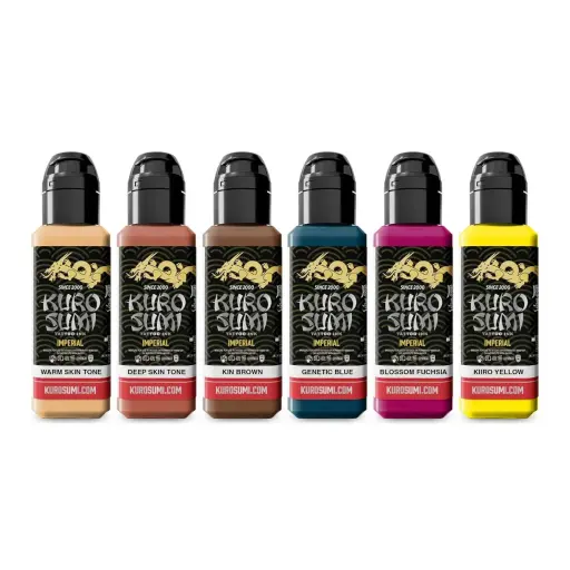 [ki_encre_kuro_set_anime-IMNZAS1.5] Set Encre Tattoo - Kuro Sumi Imperial Tattoo Set Nicole Zulianello Anime - Melange pour le tatouage reach 6 x 44 ml