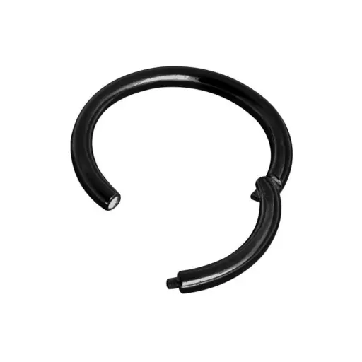Piercing Anneau - Acier 316L - Clicker avec fermeture à charnière noir*