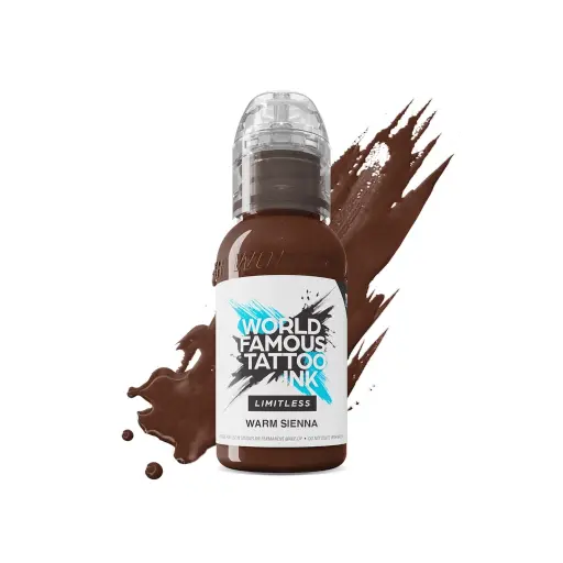 [ki_REACH_encre_world_famous_warm_sienna-LTPRWS1-S] Encre Tatouage Marron - World Famous Tattoo Ink Limitless Warm Sienna - Melange pour le tatouage REACH 30ml du set pink ribbon
