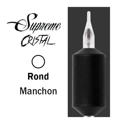 Tubes Tattoo - Supreme Cristal Rond - Tubes stériles avec grip en silicone pour aiguilles traditionnelles de tatouage*