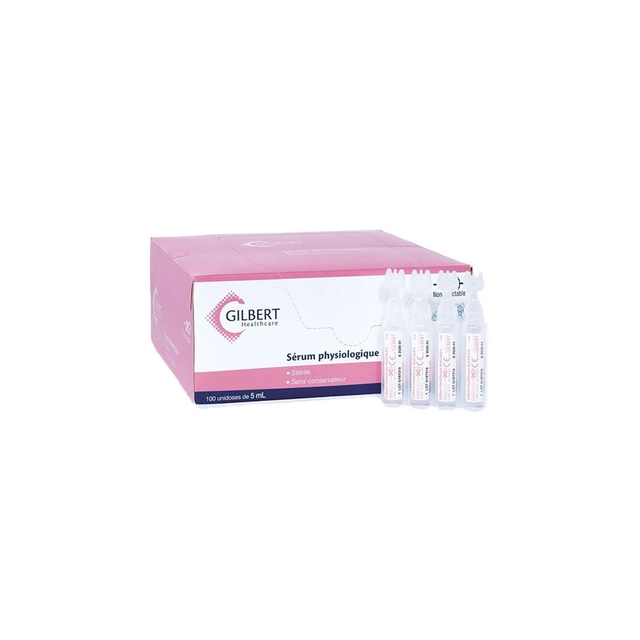 Gilbert Sérum Physiologique Stérile - Boîte de dose de 5 ml de sérum physiologique