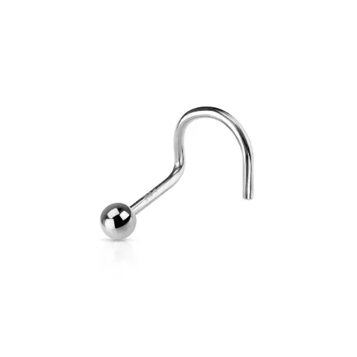 [p_stud_grande_courbe-TSNOL] Piercing De Nez Titane Stérile Gamme Itc – Stud de Nez grande courbe en titane avec bille ou strass