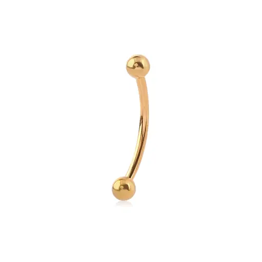 Banane en acier chirurgical 316L avec bille doré or fin piercing