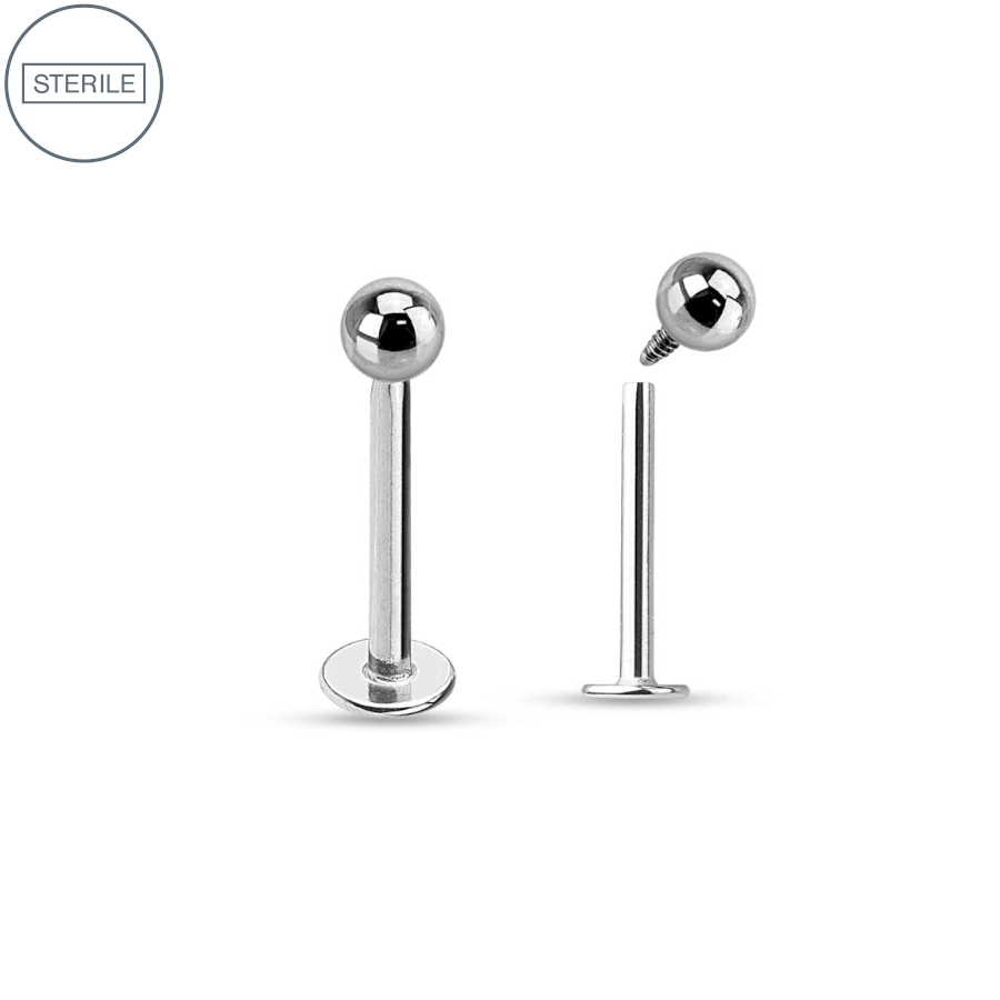 Piercing Labret - Labret Interne Stérile - Piercing en titane avec pas de vis interne et bille