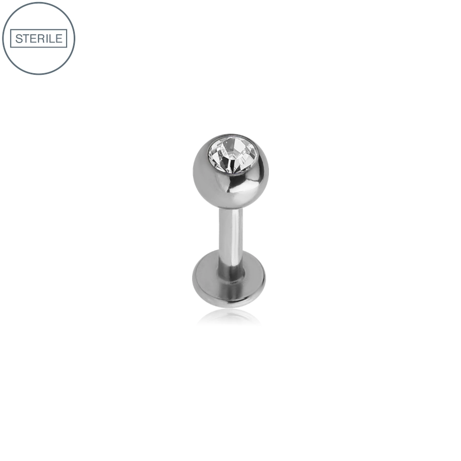 Piercing Labret Sterile - Piercing en titane sterile avec bille strass