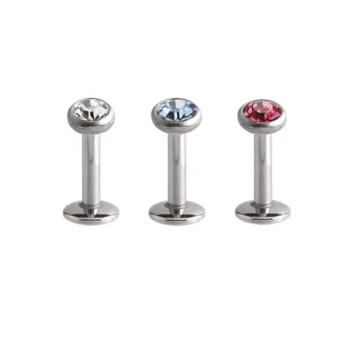 Labret Strass Piercing - Labret Interne - Labret avec pas de vis interne et strass