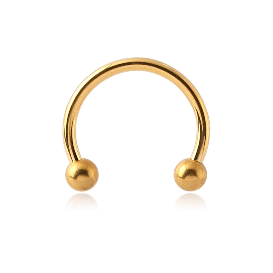 Fer a Cheval - Barbell circular en pvd gold avec bille