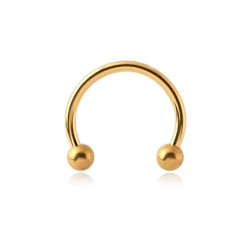 Piercing Fer a Cheval - Acier 316L Gold - Barbell circular en acier chirurgical avec bille*