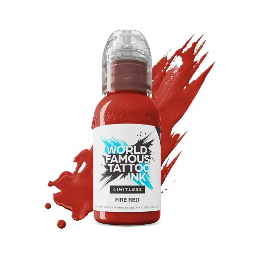 [ki_encre_world_fire_red-LTFR1-S] Encre Tattoo Rouge - World Famous Ink Limitless Fire Red - Melange pour le tatouage REACH 30 ml