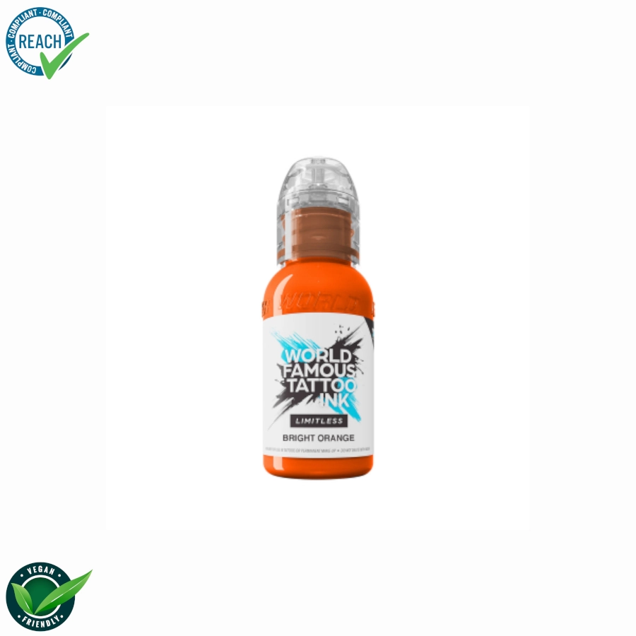 [ki_encre_world_bright_orange-LTBO1] Encre Tattoo Orange - World Famous Ink Limitless Bright Orange - Melange pour le tatouage REACH 30 ml