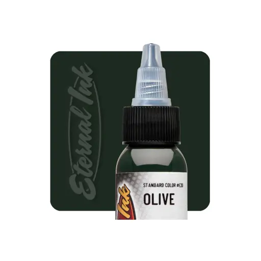 Encre Entrainement Tattoo Verte - Eternal Ink Olive Green - Encre artistique pour entrainement tatouage NON REACH 30 ml*