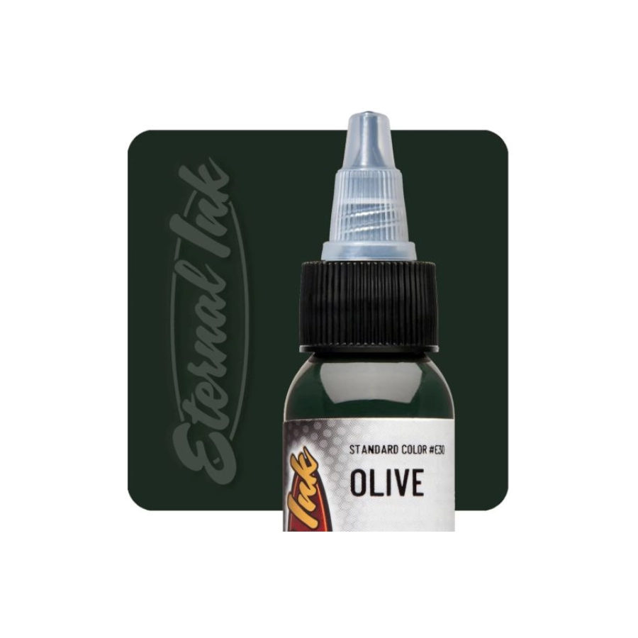 Encre Tattoo Verte - Eternal Ink Olive Green - Encre artistique pour entrainement tatouage non reach