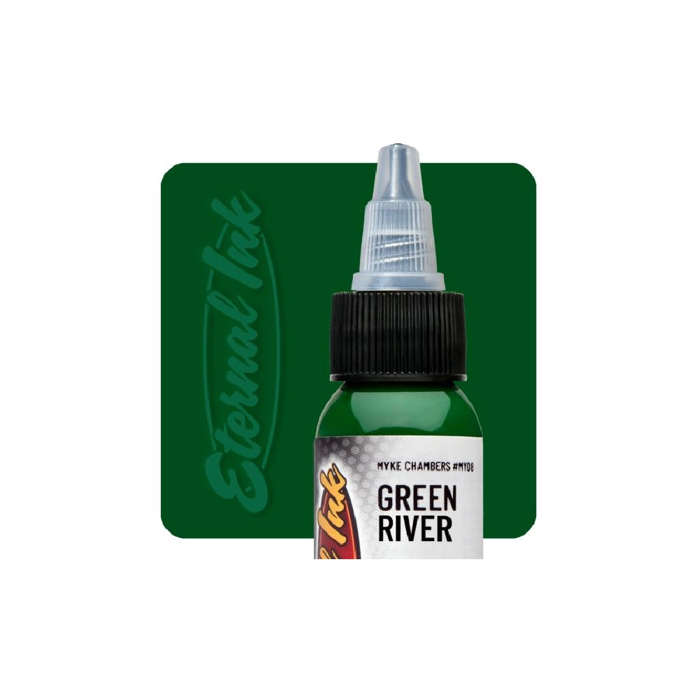 [b_eternal_myke_chambers_green_river] Eternal Ink Myke Chambers Green River - Encre artistique pour entrainement tatouage NON REACH