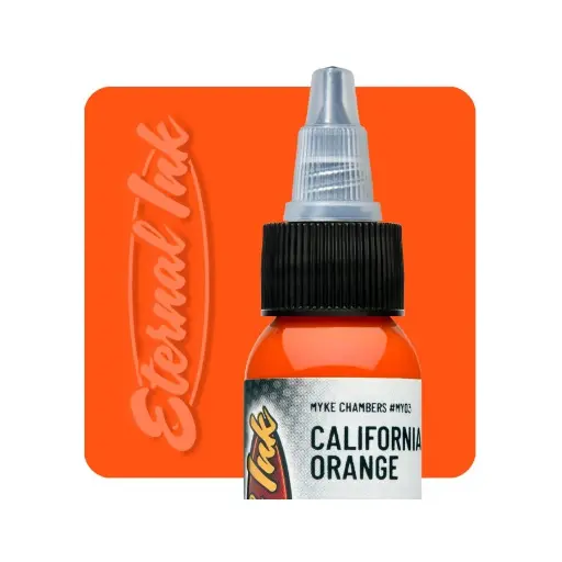 [b_NON_REACH_encre_eternal_california_orange-731252] Encre Entrainement Tattoo Orange - Eternal Ink Myke Chambers California Orange - Encre artistique pour entrainement au tatouage NON REACH 30 ml*