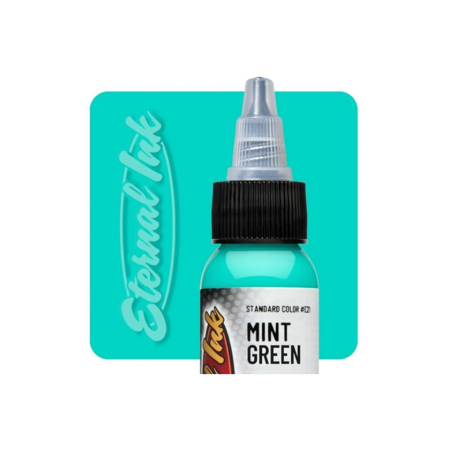 Encre Tattoo Bleue - Eternal Ink Mint Green - Encre artistique pour entraînement tatouage non reach
