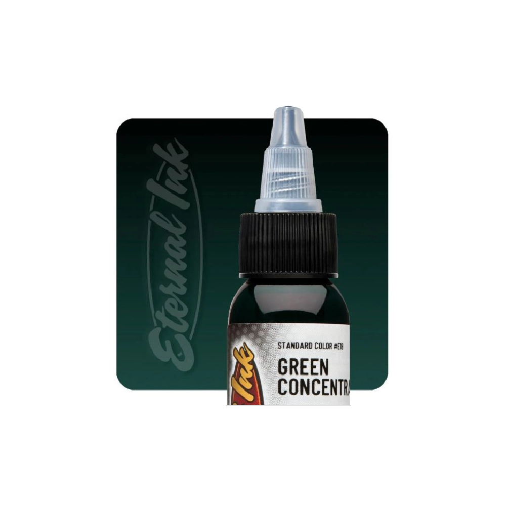 Encre Tattoo Verte - Eternal Ink Green Concentrated - Encre artistique pour entraînement tatouage non reach