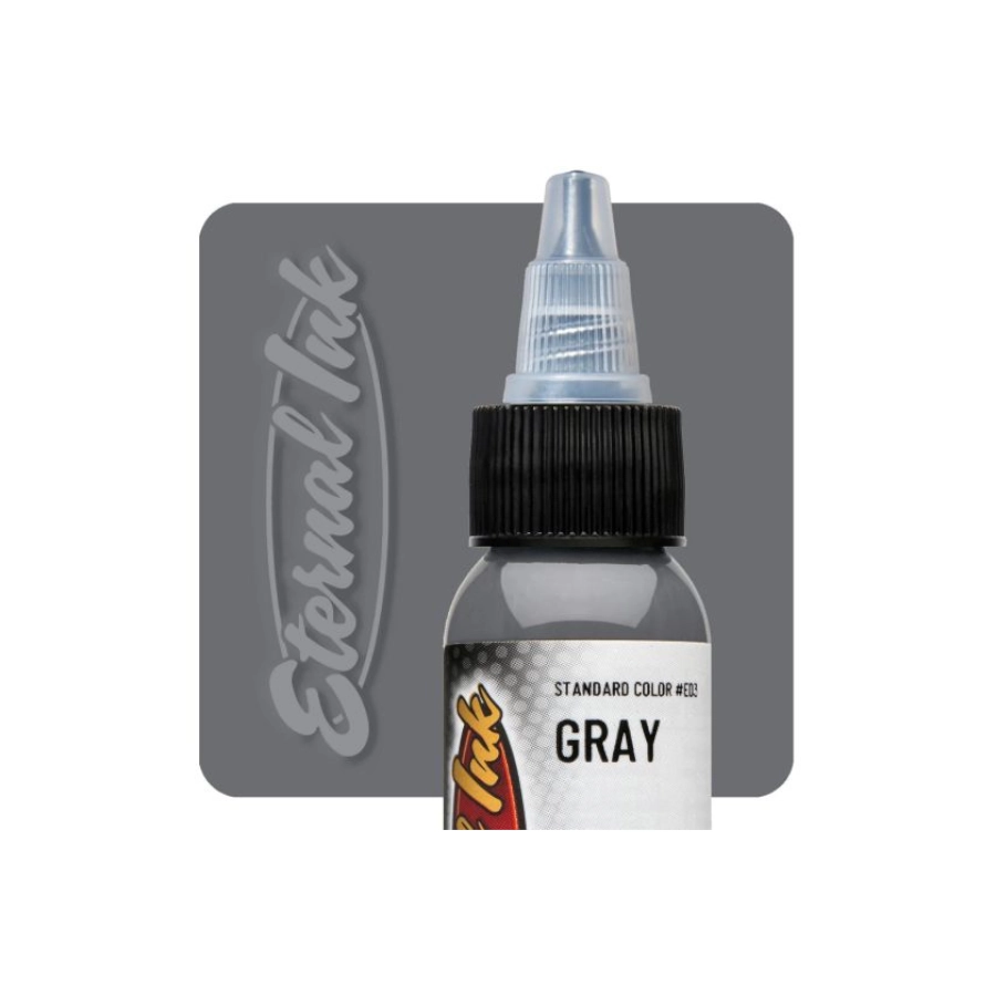 [b_encre_eternal_grey] Encre Entrainement Tattoo Grise - Eternal Ink Gray - Encre artistique pour entrainement au tatouage NON REACH 30 ml 