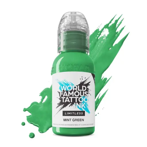 [ki_kuro_mint_green-LTMG1] Encre Tattoo Verte - World Famous Ink Limitless Mint Green - Melange pour le tatouage encre reach 30 ml