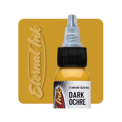 Encre Entrainement Tattoo Jaune - Eternal Ink Dark Ochre - Encre artistique pour entrainement au tatouage NON REACH 30 ml*