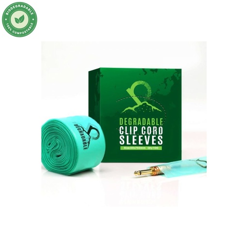 [p_clip_cord_bio] Proctection Câble Tattoo - Degradable Clip Cord Sleeve - Boîte de 100 protections pour clip cord 5 x 75 cm biodégradable