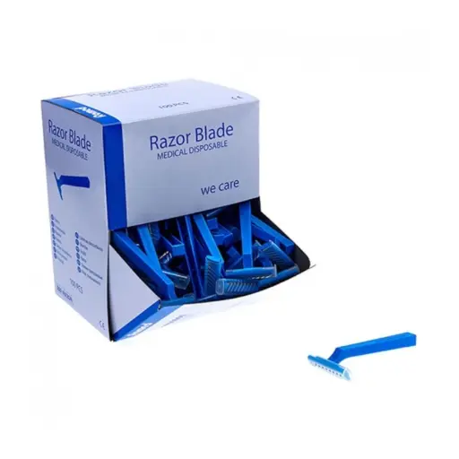 [tl_rasoir_romed_bleu] Rasoir Tattoo - Razor Balde Romed - Boîte distributrice de 100 rasoirs à usage unique 1 lame bleu*