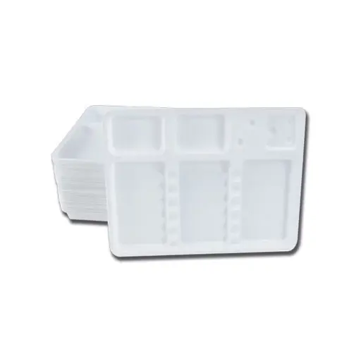 [i_plateau_jetable-0VC045] Accessoire Tattoo Professionnel – 100 Plateaux Plastique Blanc Jetables pour Tatouage et Studio*