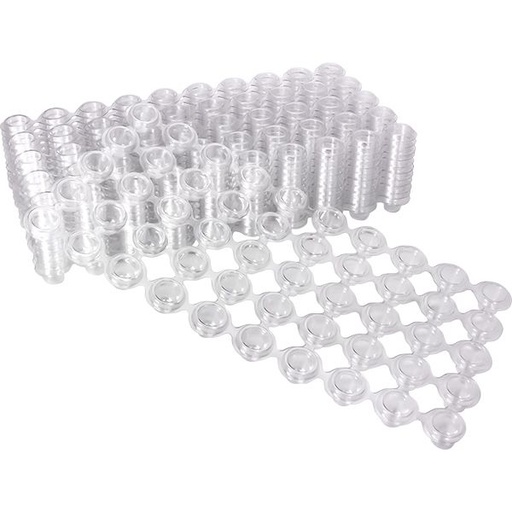 [p_caps_plateau_detachable_transparent-TAA008] Caps Tattoo - Cups Transparente Détachable - 12 plateaux de 50 caps détachable pour encre de tatouage*