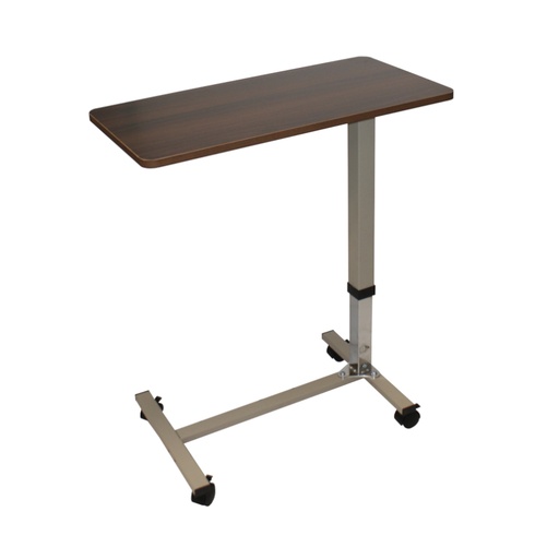 [cm_plateau_verin_1826119000] Plateau pour tatoueur et pierceur à roulettes avec réglage vérin à gaz de couleur érable