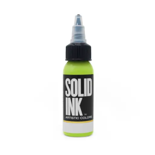 [b_NON_REACH_encre_solid_ink_lime-700120] Encre Entrainement Tattoo Verte - Solid Ink Lime - Encre artistique pour l'entrainement au tatouage NON REACH 30 ml