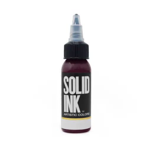 [b_NON_REACH_encre_solid_ink_bordeaux-700103] Encre Entrainement Tattoo Rouge - Solid Ink Bordeaux - Encre artistique pour l'entrainement au tatouage NON REACH 30 ml