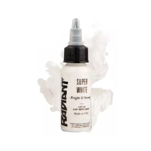 [in_encre_radiant_super_white] Encre Entrainement Tattoo Blanche - Radiant Ink Super White - Encre artistique pour entrainement au tatouage NON REACH 30 ml*