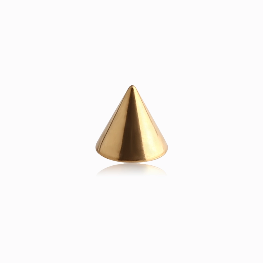 Piercing Embout - Acier 316L Gold - Embout conique pointe avec pas de vis externe