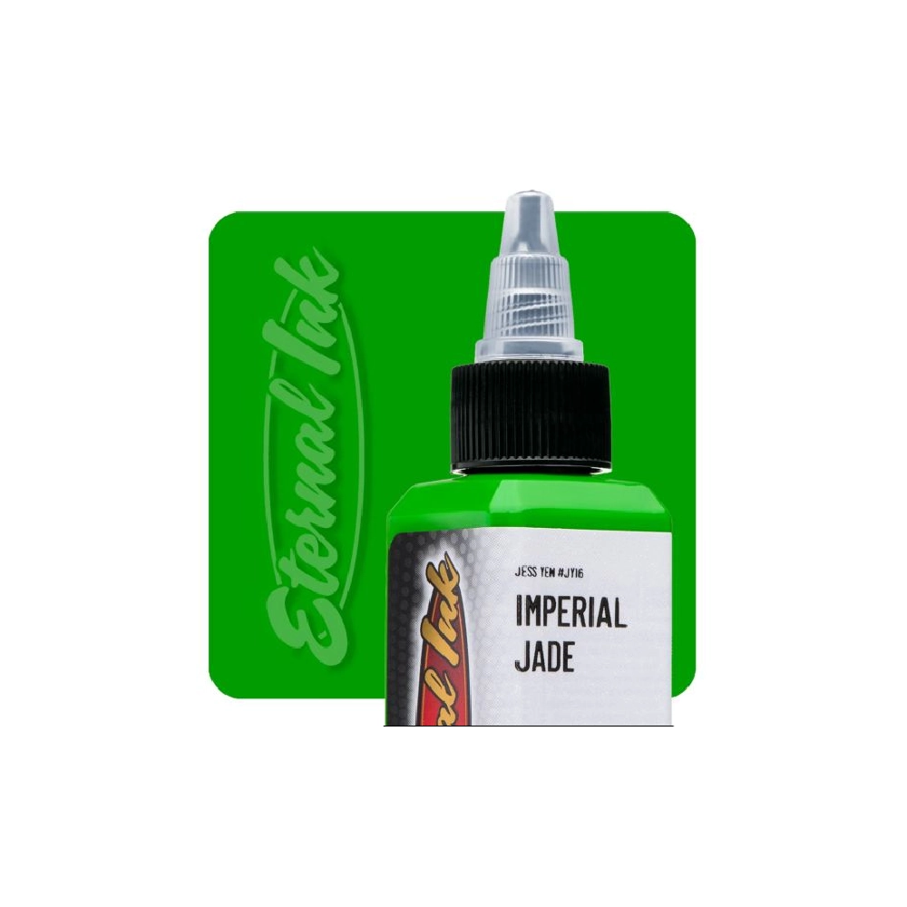 [b_encre_ternal_imperial_jade] Encre Entrainement Tattoo Verte - Eternal Ink Jess Imperial Jade - Encre artistique pour entrainement au tatouage NON REACH 30 ml 